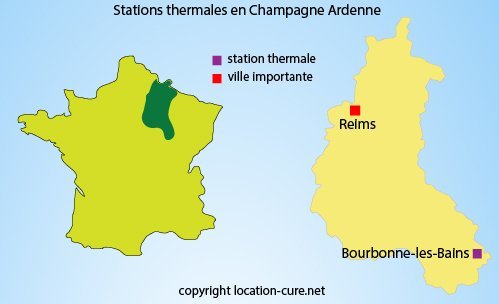 Carte des stations thermales en Champagne Ardenne