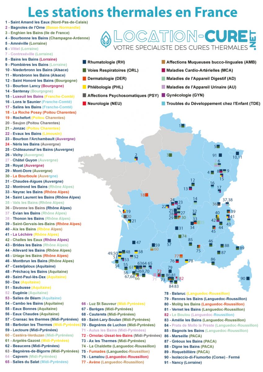 carte des stations thermales de la france en 2023