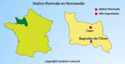 Carte station thermale en Normandie