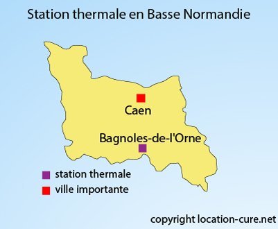 Carte des stations thermales en Basse Normandie