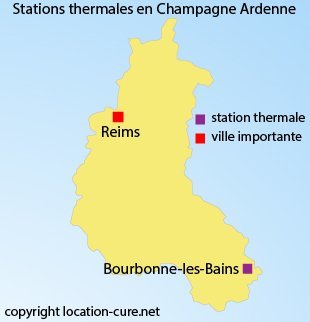 Carte des stations thermales en Champagne Ardenne