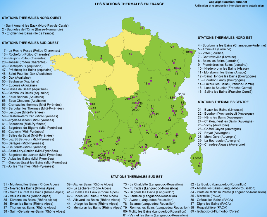 carte des centres thalassothérapie en france