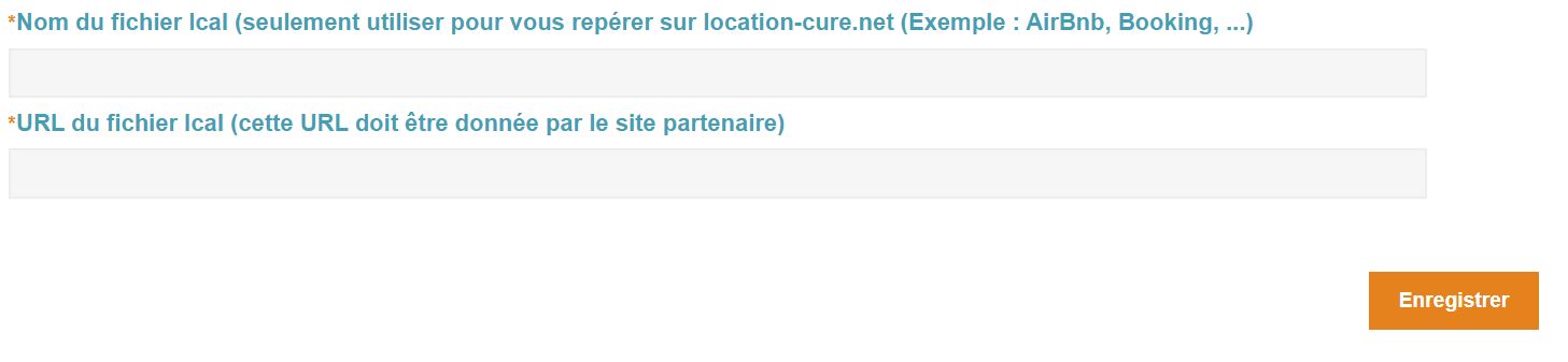 Nom et url du fichier ICAL