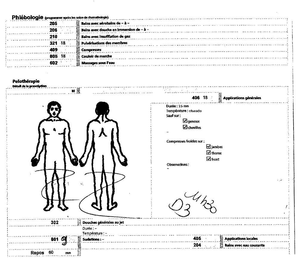 prescription du médecin thermal pour une cure en double orientation