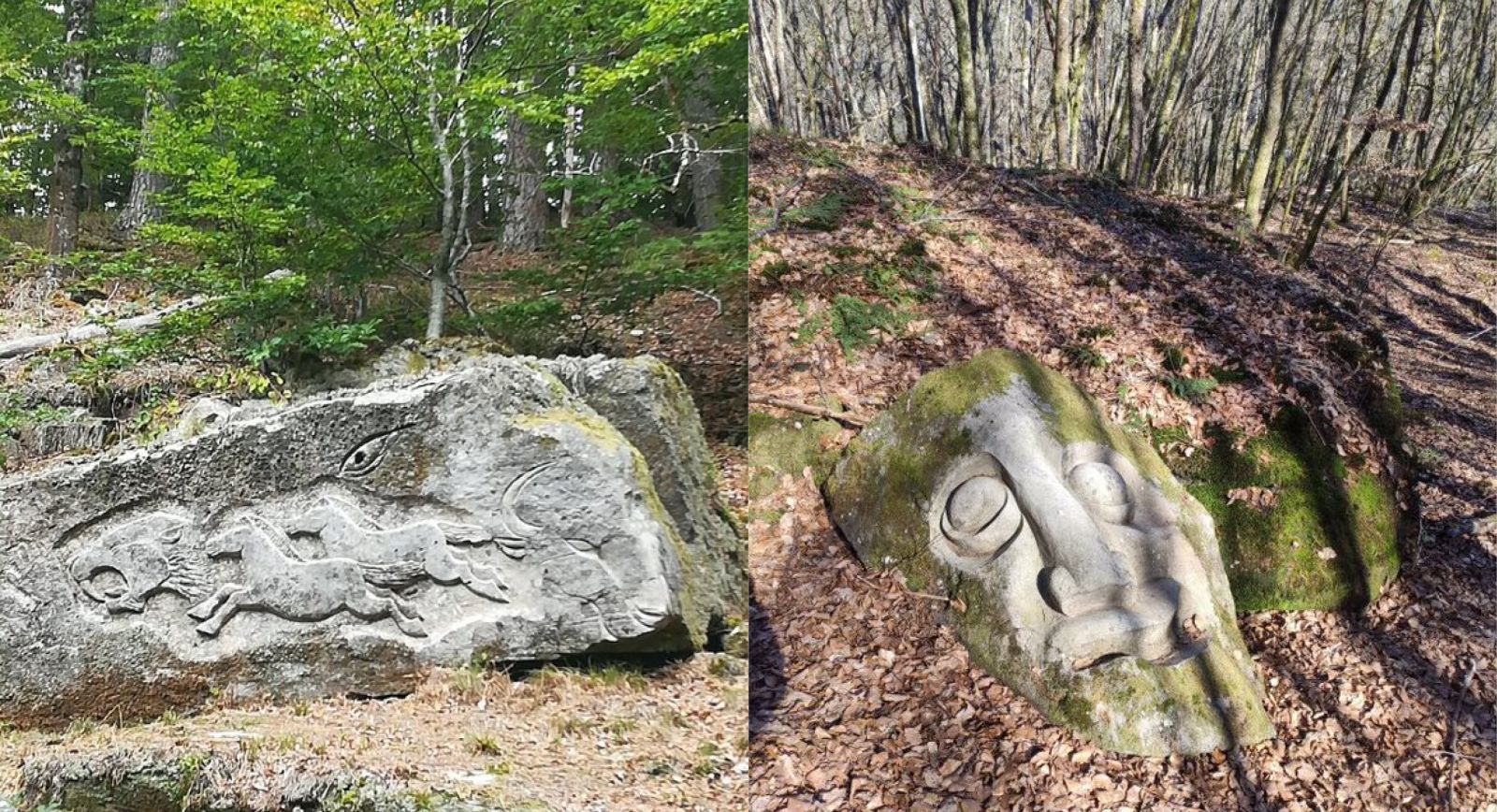 Pièces artistiques taillées dans la roche
