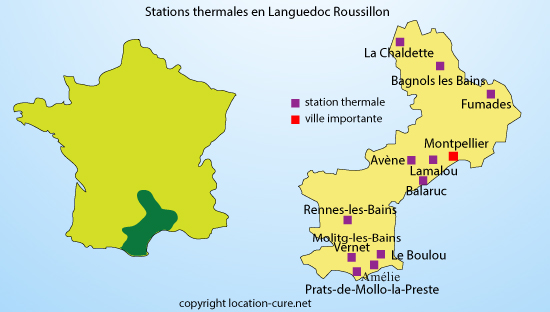 Carte des stations balnéaires dans le Languedoc Roussillon